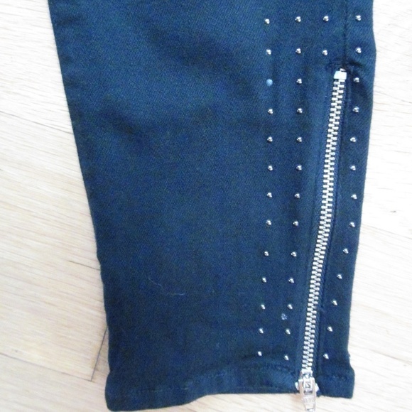 Mother The Looker Ankle Zip Looker Big Stud Black Jeans Womens Size 26 x 28" - Picture 7 of 11